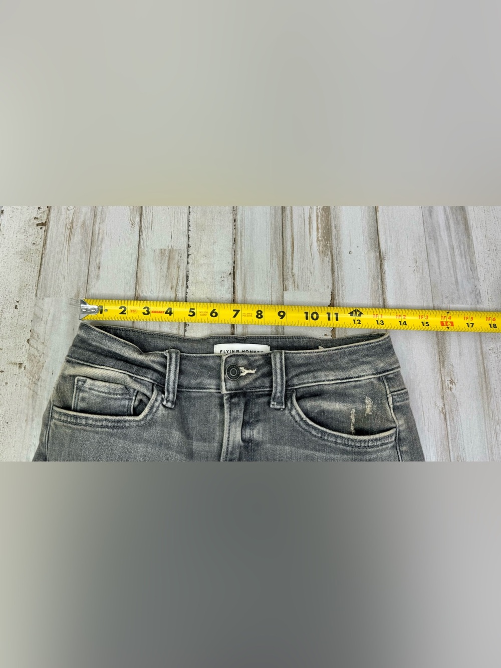Flying Monkey Jeans Womens 26x26 Gray Medium Wash High Rise Straight Leg - Picture 6 of 10